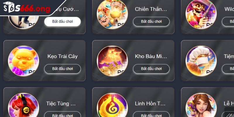 Thiết kế sảnh chơi slot PG ấn tượng